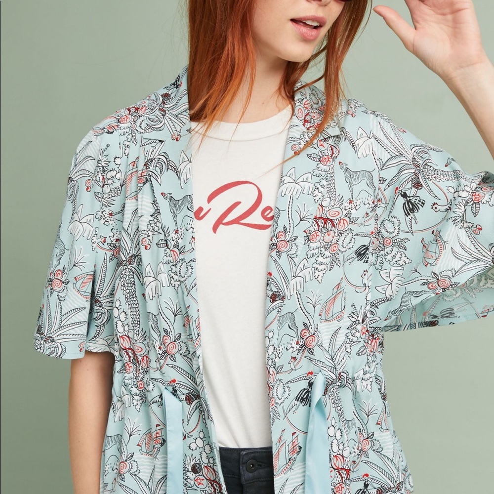 Anthropologie ett twa Evie printed blazer, small